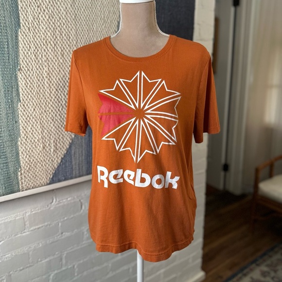 Reebok Burnt Orange 100% Cotton Graphic T-Shirt - Picture 2 of 10